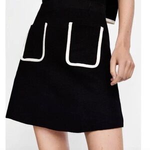 Zara Contrast Knit Skirt